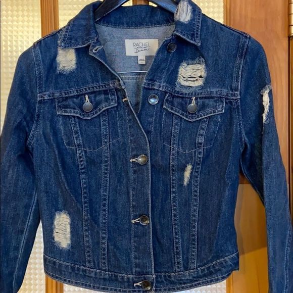 Rachel Roy, distressed denim jacket, size S - Picture 2 of 4